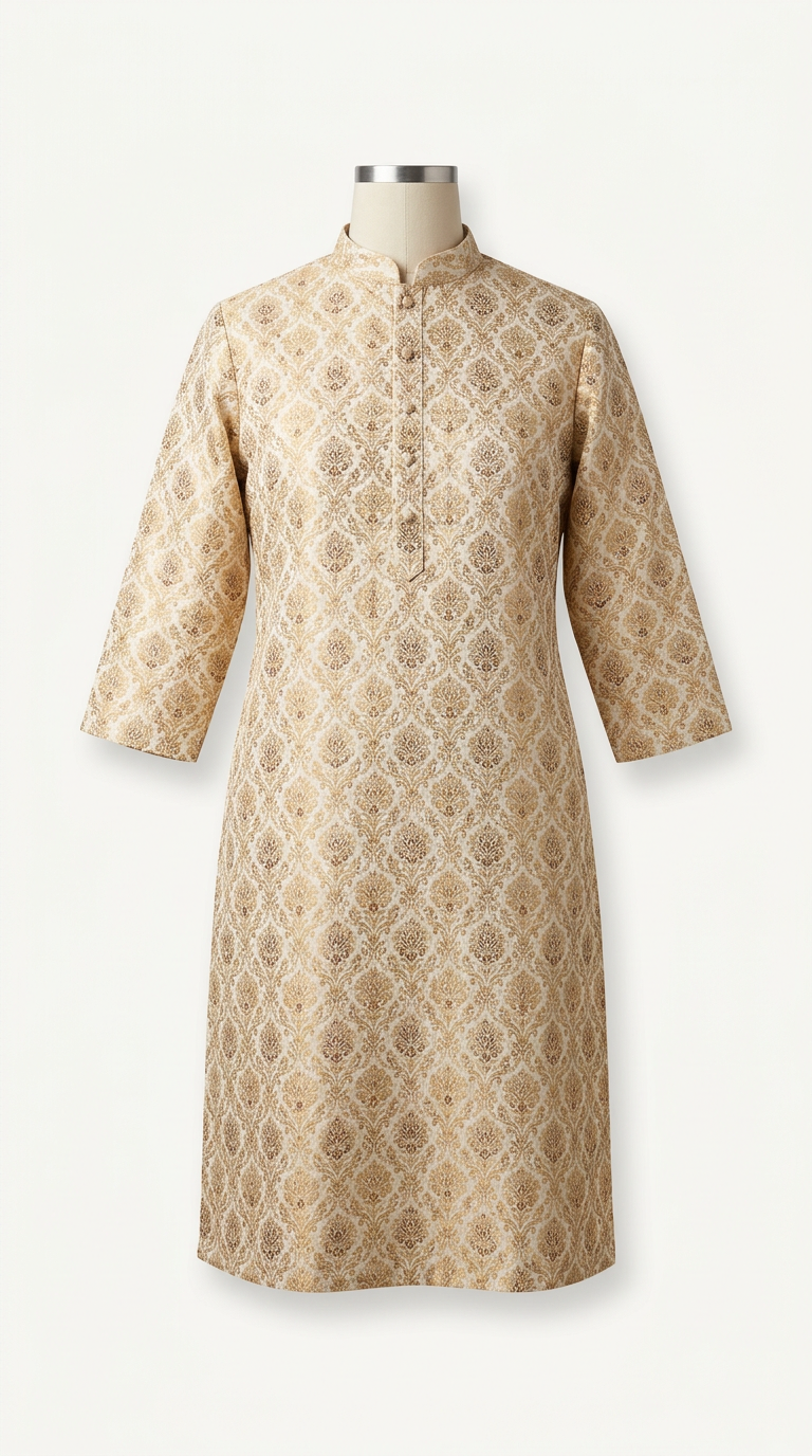 Ivory Brocade Festive Kurta