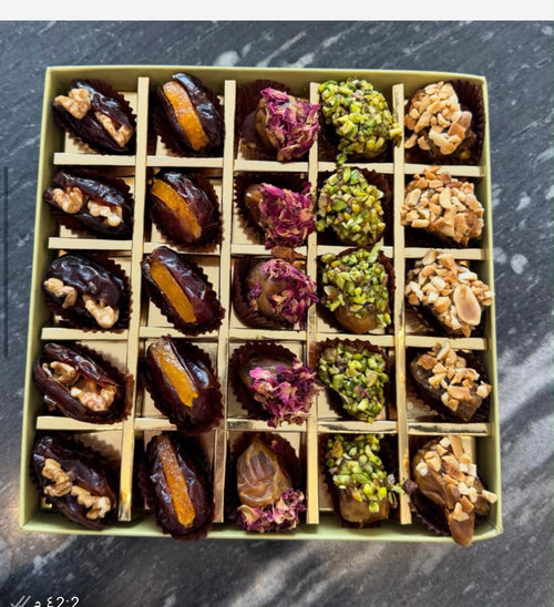 Assorted Stuffed Dates Gift Box - top view
