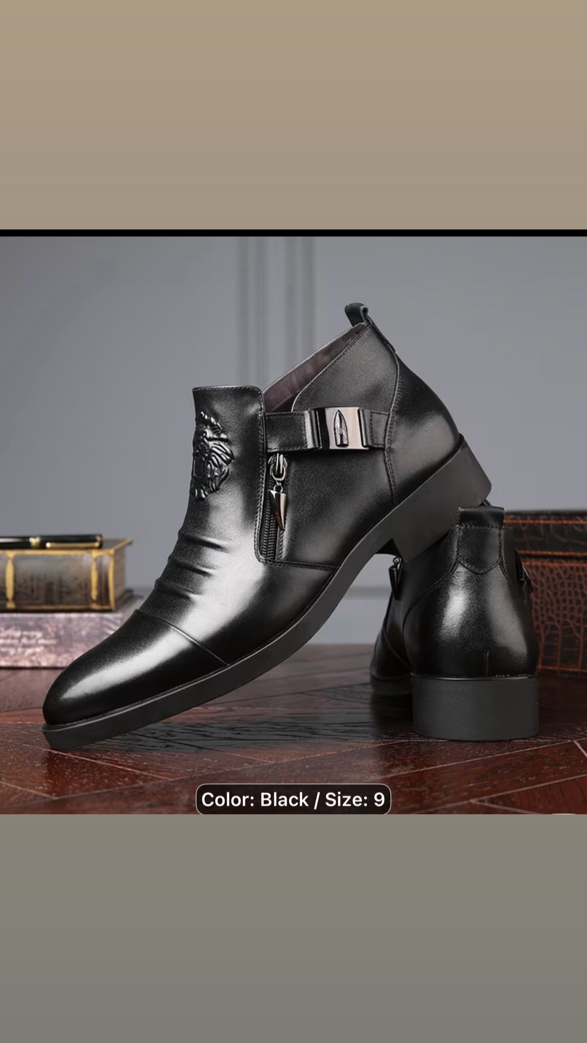 Black Buckle Ankle Boots
