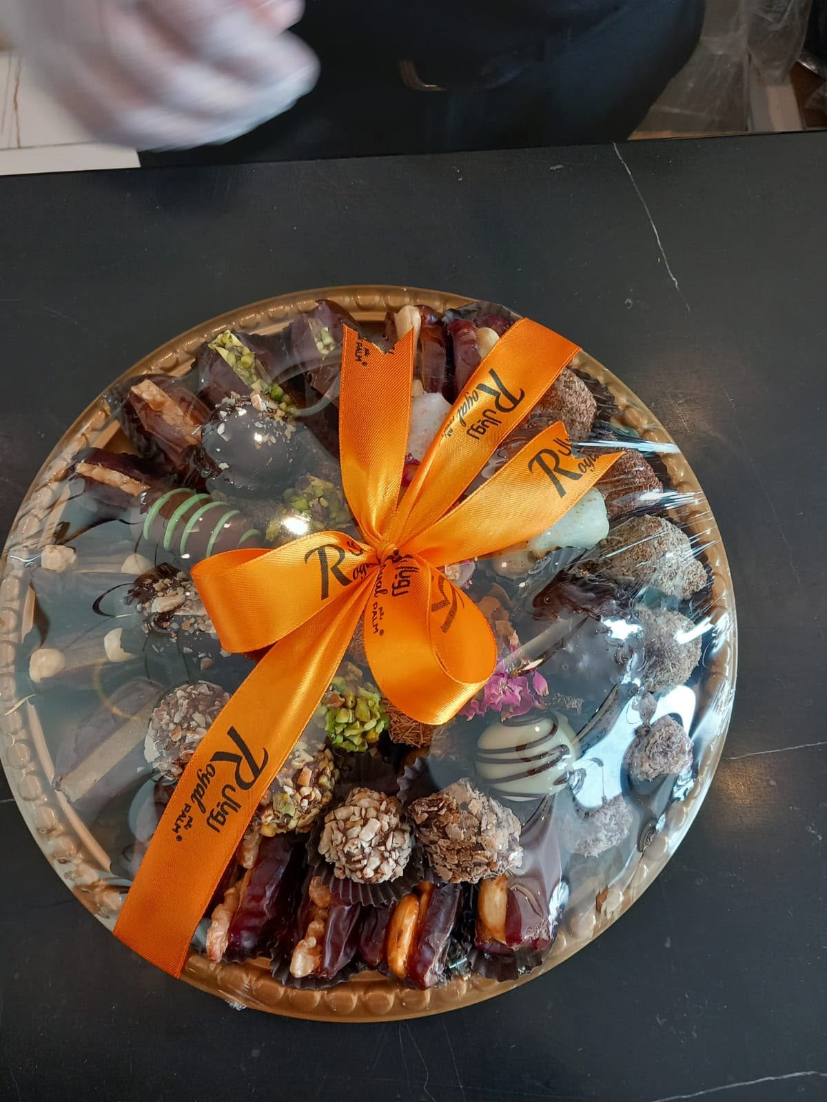 Dates & Sweets Gift Platter with Ribbon