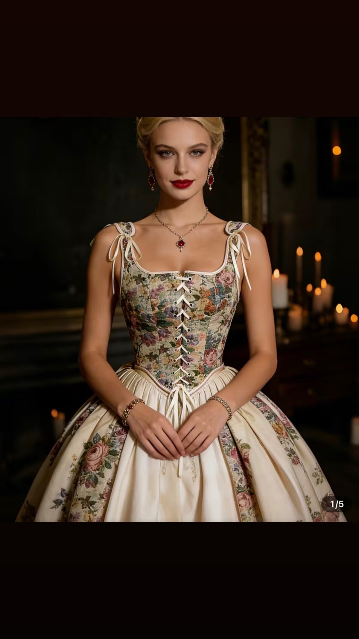 Floral Corset Ball Gown