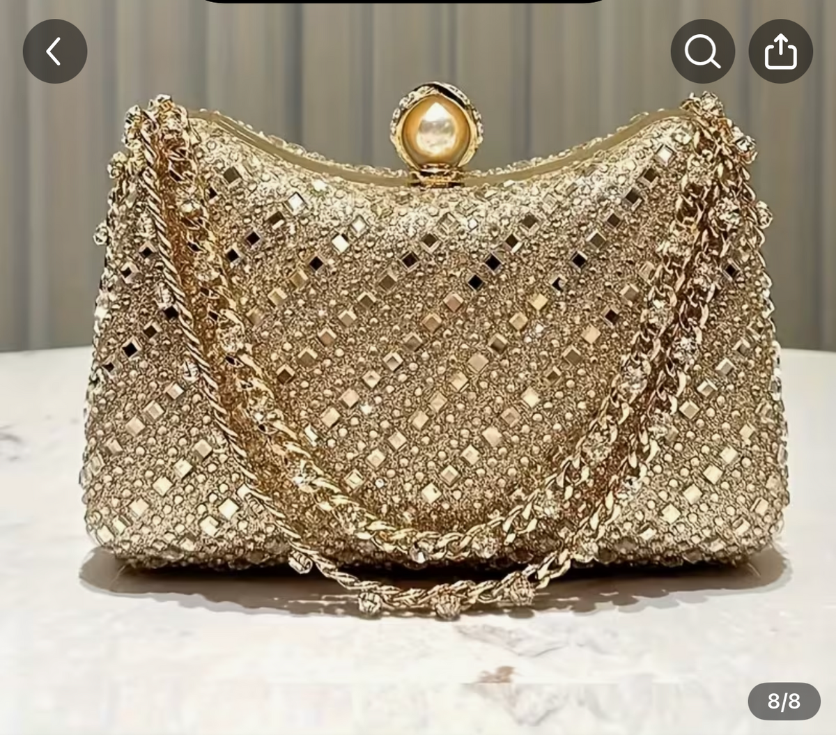 Gold Crystal Evening Clutch